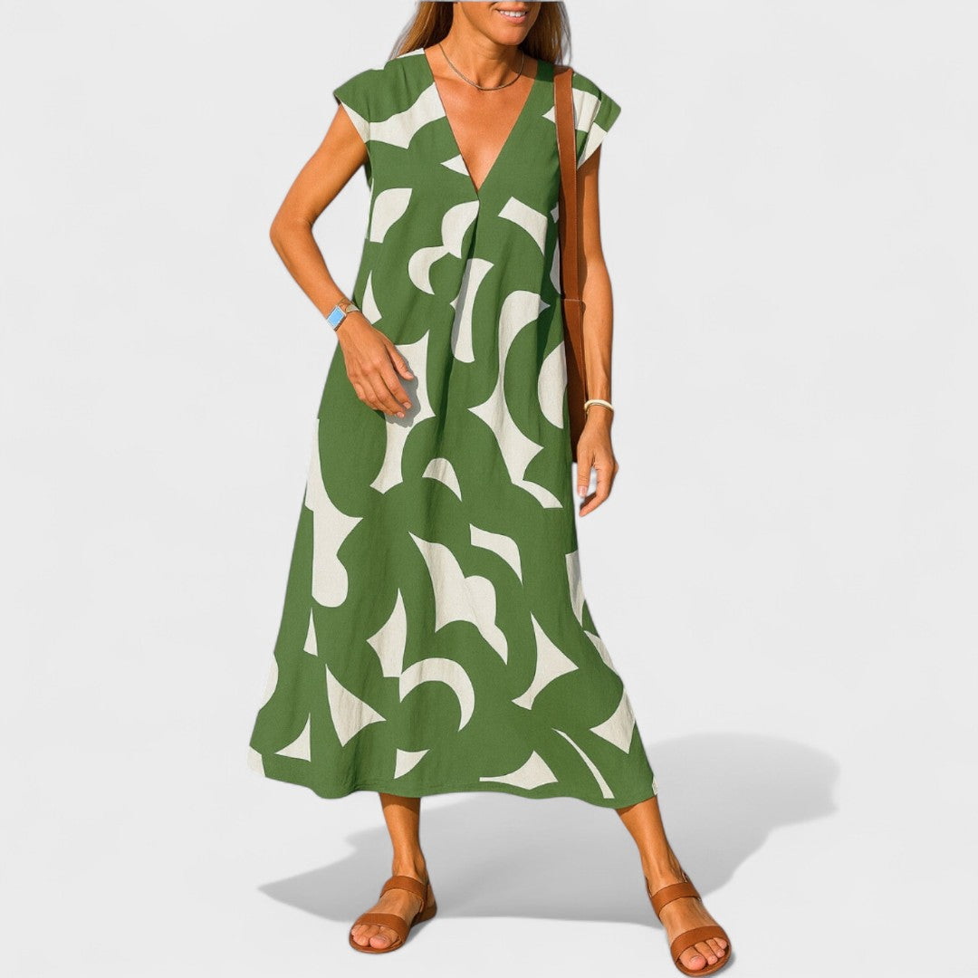 Magdalena - Duga Haljina s Umjetničkim Uzorkom