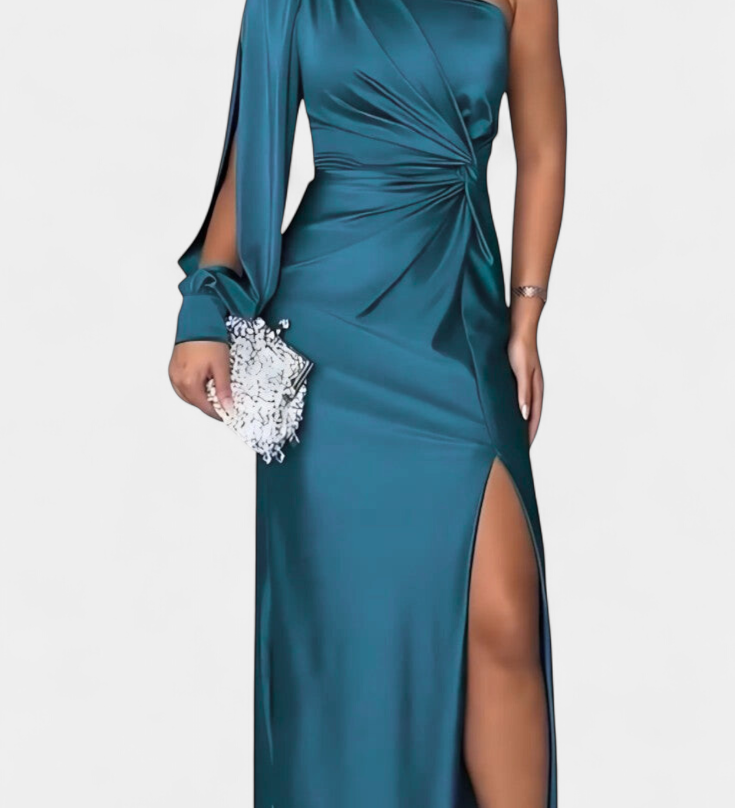 Andrea Asimetrična Haljina s Draperijom na Jednom Ramenu