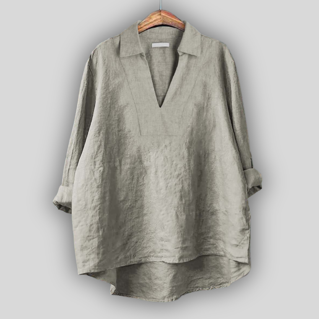 Linen Bluza Srebrna Finesa