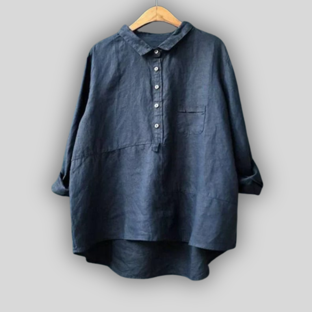 Linen Bluzica Zelena Jednostavnost