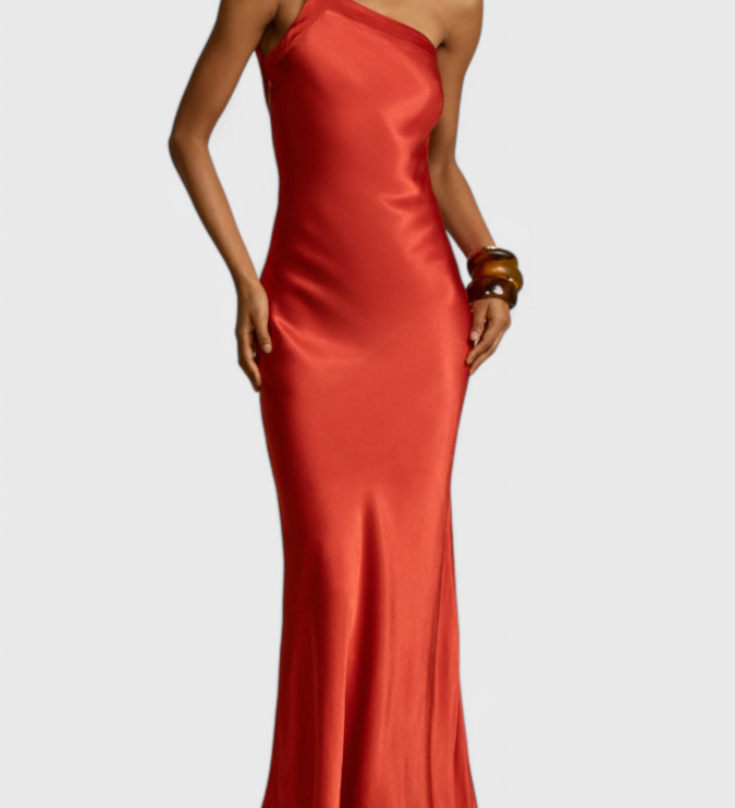 Sofia Maxi Haljina s Dijagonalnim Naramenicama i Otkritim Leđima