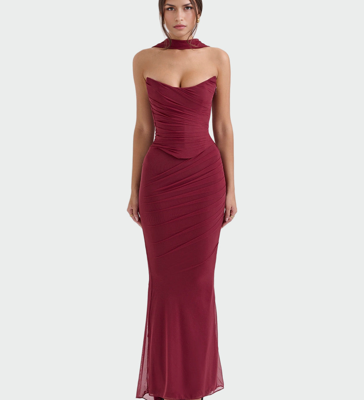 Lora | Duga Drapirana Haljina s Ovratnikom