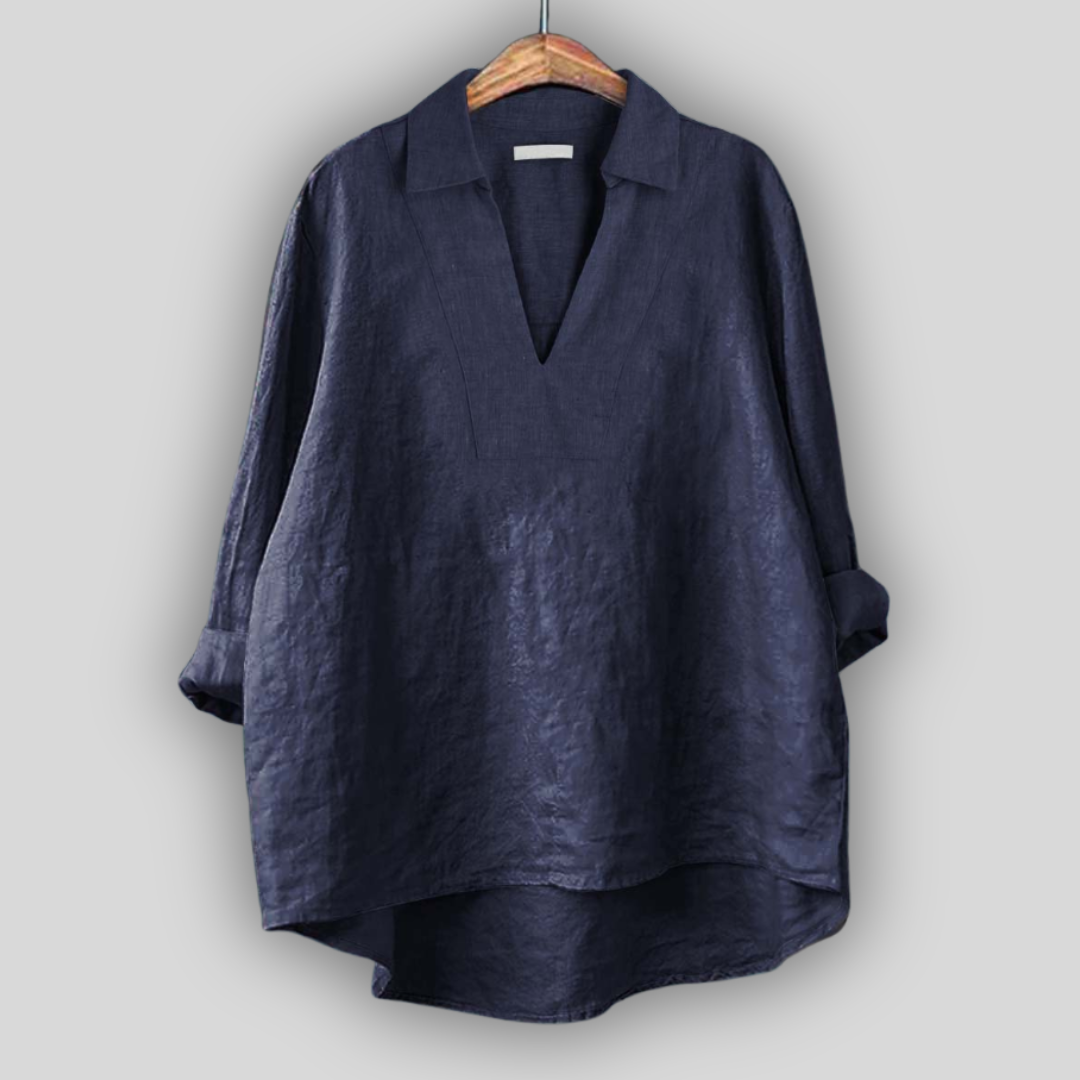 Linen Bluza Srebrna Finesa