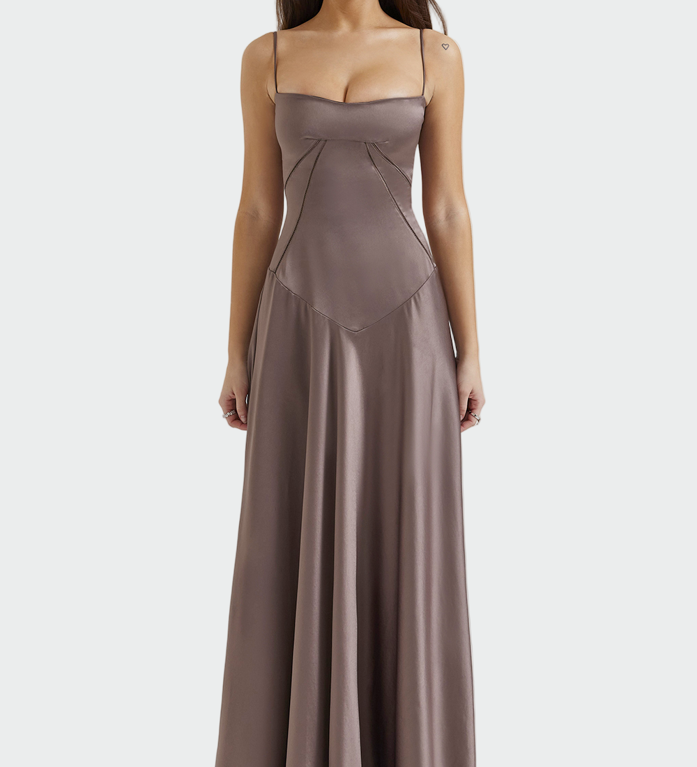 Satin Maxi Haljina s Tanjim Naramenicama