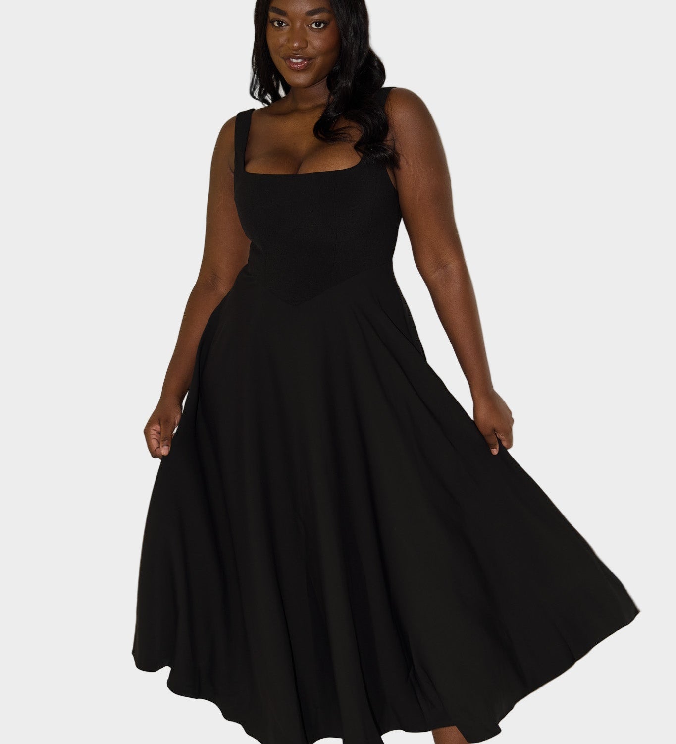 Vječno Zračno Midi Haljina s Elegantnom Linijom i Prirodnim Pokretom