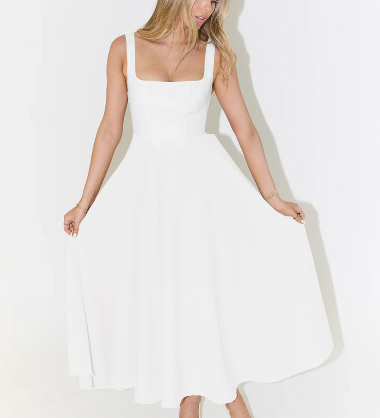 Elegantna Midi Haljina s Romantičnom Linijom