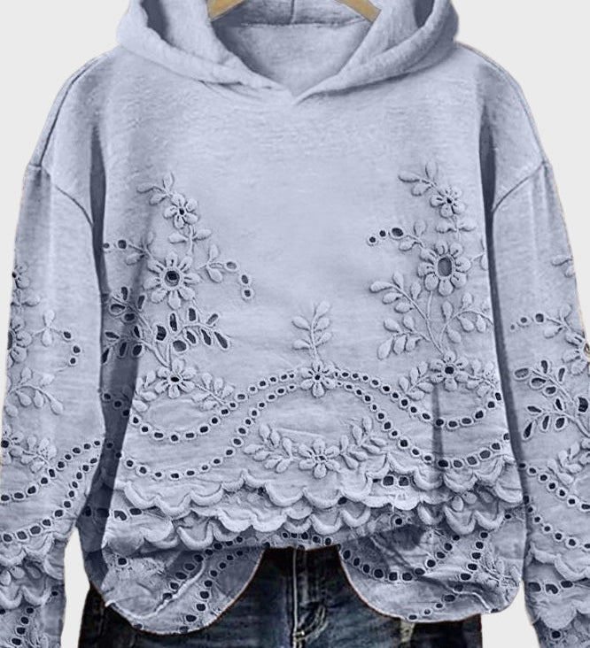 Džemper s Kapuljačom od Čipke u Zelenoj Boji Livade