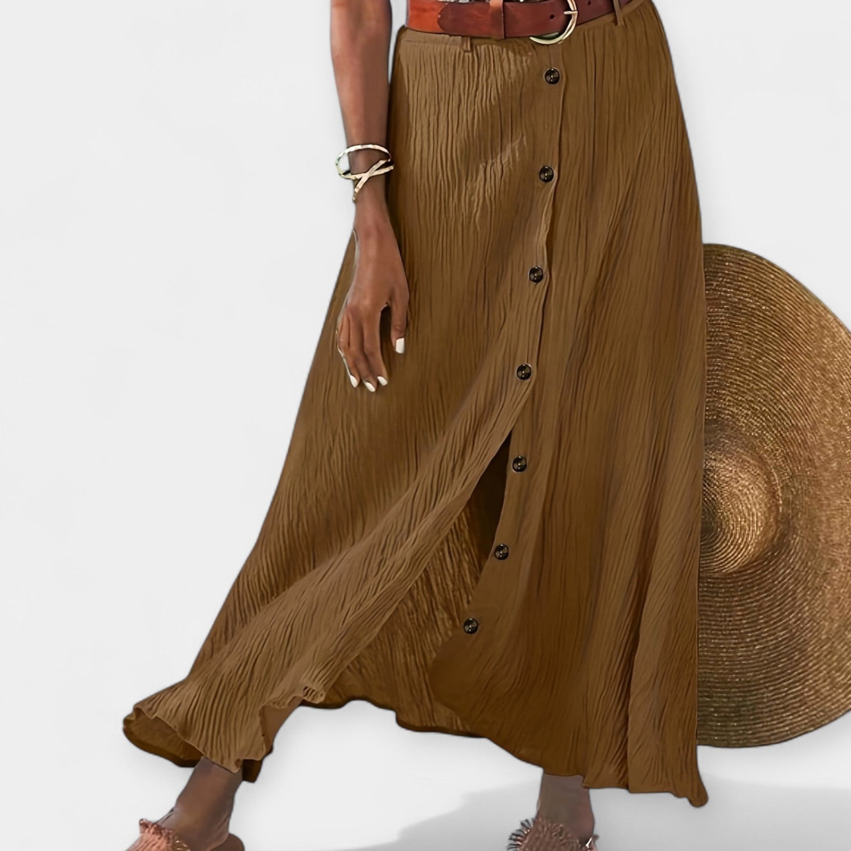 Poluprozirna Midi Suknja s Raskorakom