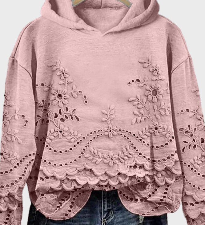 Džemper s Kapuljačom od Čipke u Zelenoj Boji Livade