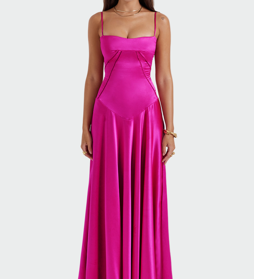 Satin Maxi Haljina s Tanjim Naramenicama