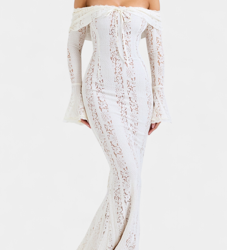 Josipa Maxi Haljina s Otvorenim Ramena od Čipke