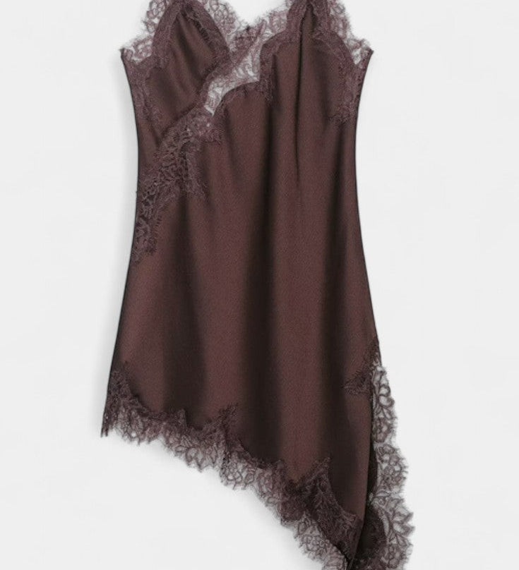 Katarina Mini Haljina s Naramenicama i Čipkom