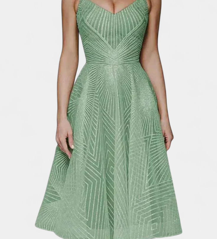 Dragana Duga Haljina s Vezenjem i A Krojem