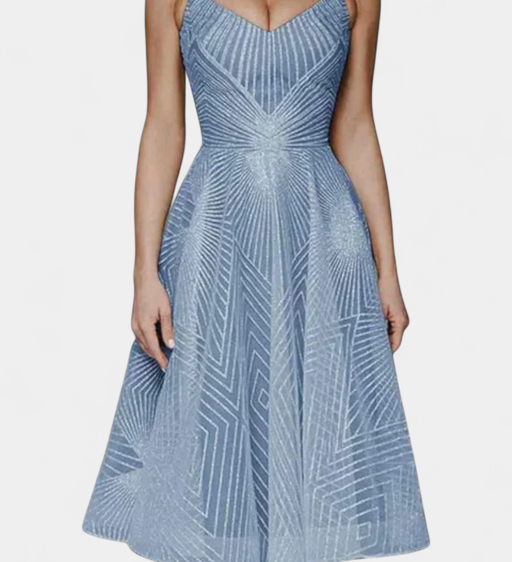 Dragana Duga Haljina s Vezenjem i A Krojem